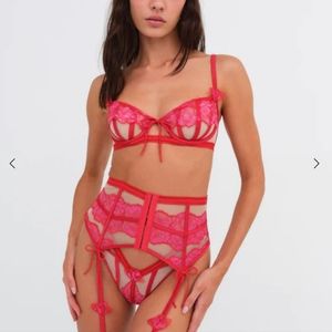 For Love & Lemons Valentine's Cordelia Garter Belt XS new